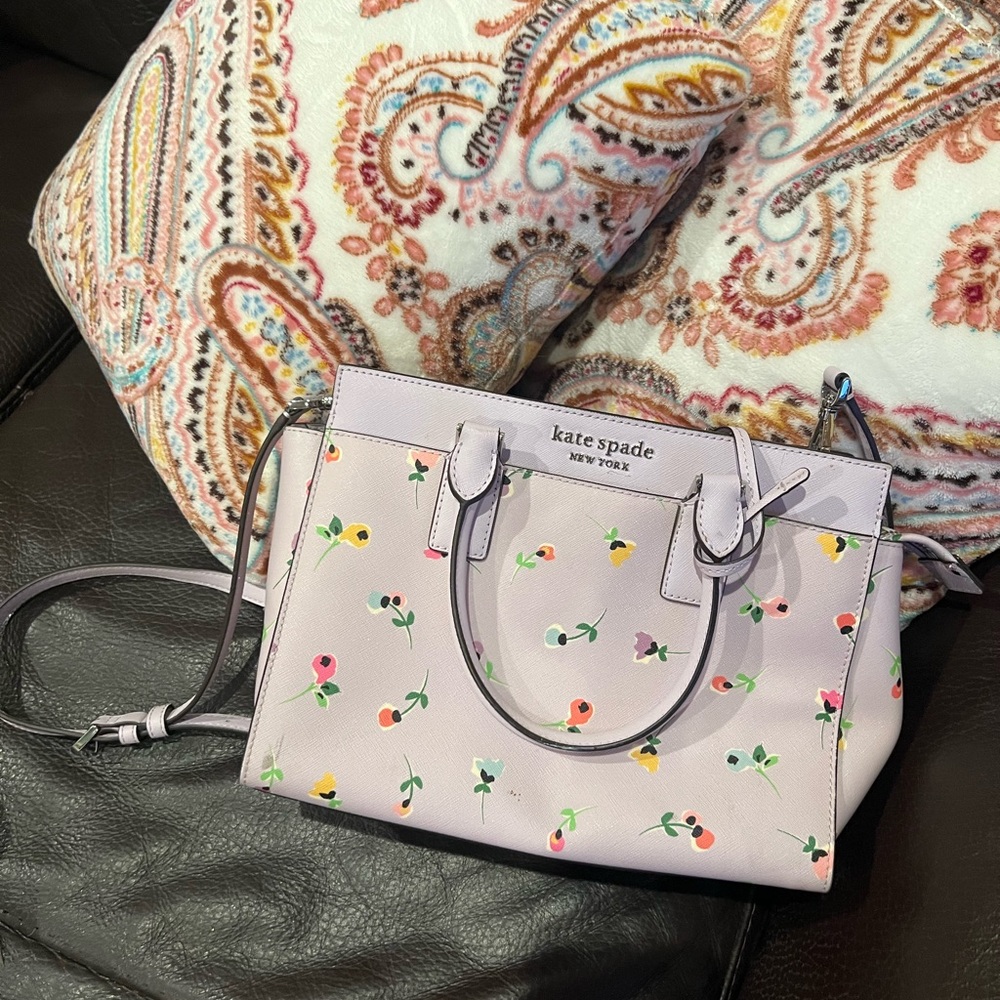 Kate Spade Lavender Floral Bag and Wallet Set